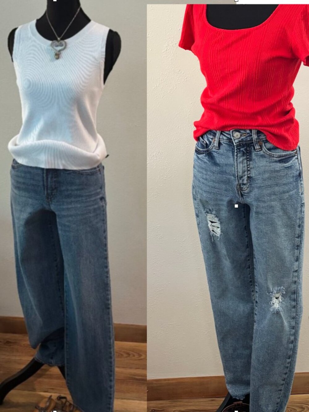 Old Navy Jeans Bundle Size 0 - Wide Leg & Distressed Straight Leg Lot